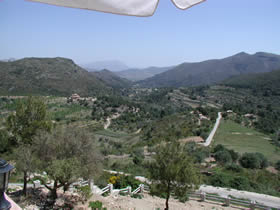 Blick von der Terrasse der Ranch
